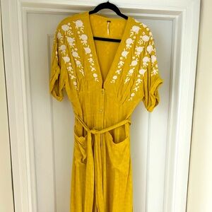 Free People embroidered Midi Dress